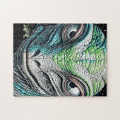 Reptilian Lizard Man buitenaards wezen Legpuzzel (Horizontaal)