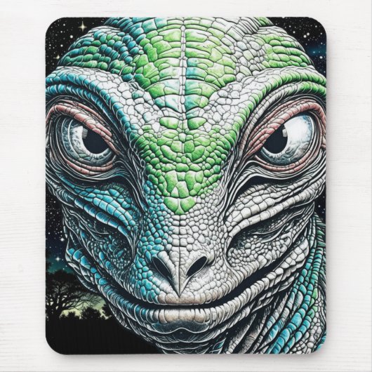 Reptilian Lizard Man buitenaards wezen Muismat (Voorkant)