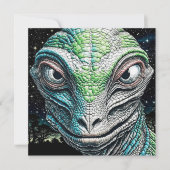 Reptilian Lizard Man buitenaards wezen Notitiekaartje (Voorkant)