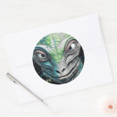 Reptilian Lizard Man buitenaards wezen Ronde Sticker (Envelop)