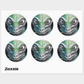 Reptilian Lizard Man buitenaards wezen Ronde Sticker (Vel)
