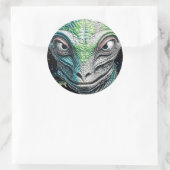 Reptilian Lizard Man buitenaards wezen Ronde Sticker (Tas)