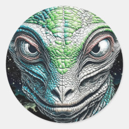 Reptilian Lizard Man buitenaards wezen Ronde Sticker