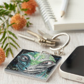 Reptilian Lizard Man buitenaards wezen Sleutelhanger (Voorkant Rechts)