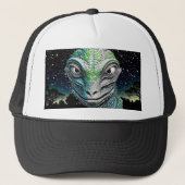 Reptilian Lizard Man buitenaards wezen Trucker Pet (Voorkant)