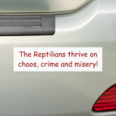 "Reptilianen Gedeihen" Bumpersticker 2 (Op auto)