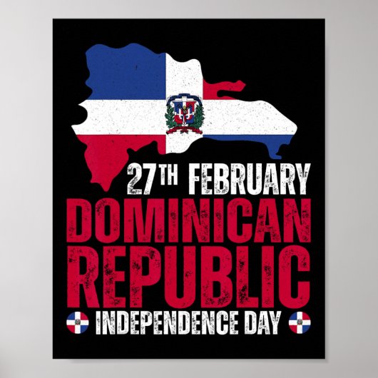 Republic Independence Day Dominicaanse vlag en kaa Poster (Voorkant)
