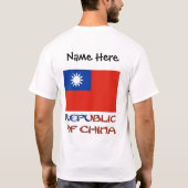 Republic of China Taiwanese Flag with Your Name T-shirt (Achterkant)