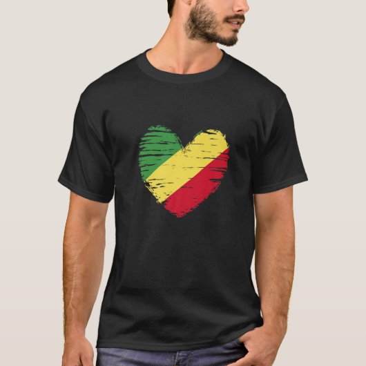 Republic Of Congo Heart Congo Flag Congo Pride T-shirt (Voorkant)