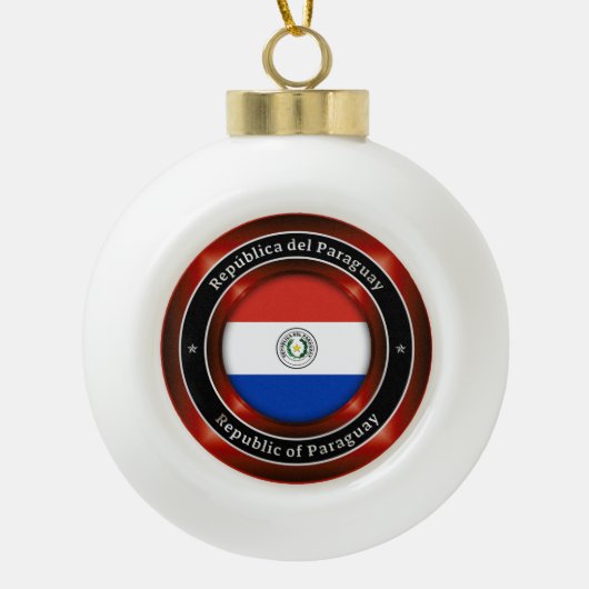Republic of Paraguay Keramische Bal Ornament (Voorkant)