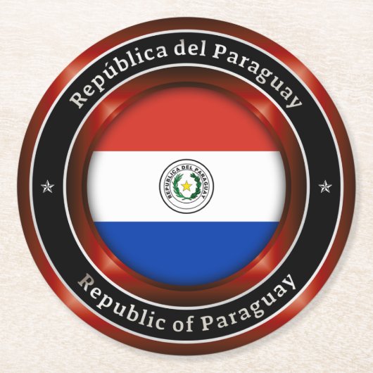Republic of Paraguay Ronde Kartonnen Onderzetter (Voorkant)