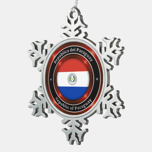 Republic of Paraguay Tin Sneeuwvlok Ornament (Rechts)