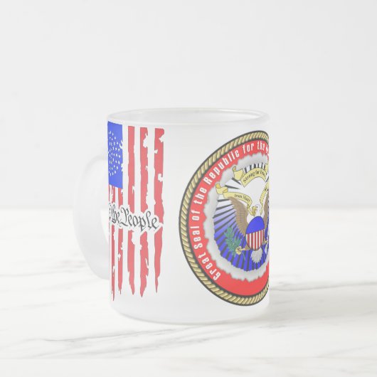 Republic-of-the-USA Seal Frosted Mok (Voorkant links)
