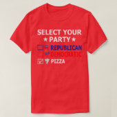 Republica Democraat Pizza Partij Politiek T-shirt (Design voorkant)