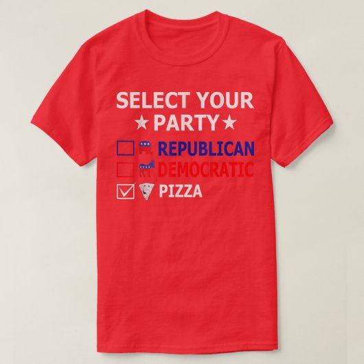 Republica Democraat Pizza Partij Politiek T-shirt (Design voorkant)