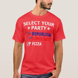 Republica Democraat Pizza Partij Politiek T-shirt