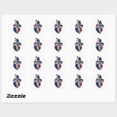 Republica Dominicana Hartvlag Ronde Sticker (Vel)