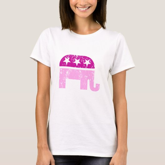 Republica Original Elephant Distress Roze T-shirt (Voorkant)