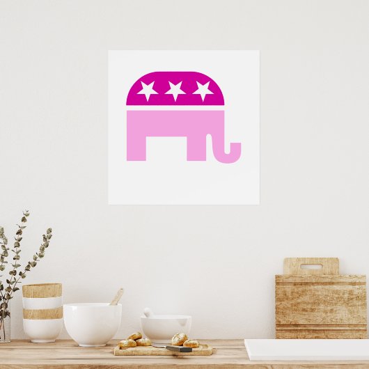 Republica Original Elephant roze Poster (Keuken)