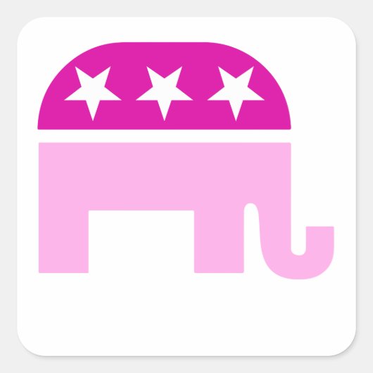 Republica Original Elephant roze Vierkante Sticker (Voorkant)