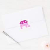 Republica Original Elephant roze Vierkante Sticker (Envelop)