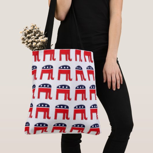 Republicair Elephant grafisch patroon | supporters Tote Bag (Dichtbij)