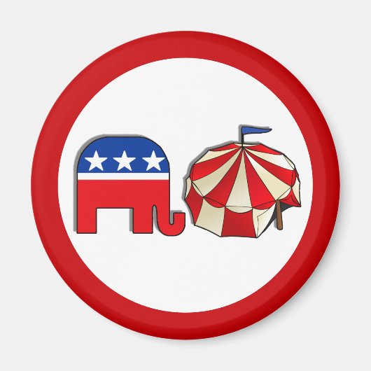 Republican Circus Elephant and Tent Magnet (Voorkant)