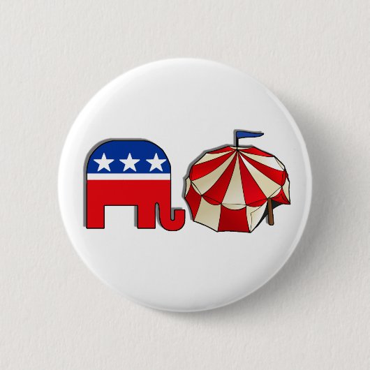Republican Circus Elephant and Tent Ronde Button 5,7 Cm (Voorkant)