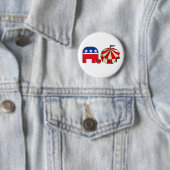 Republican Circus Elephant and Tent Ronde Button 5,7 Cm (In situ)