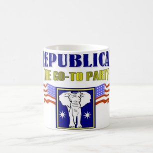 Republican, de speelkaarten voor een partij koffiemok