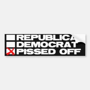 Republican - Democraat - kwaad Bumpersticker