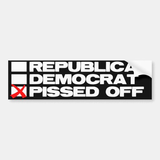 Republican - Democraat - kwaad Bumpersticker (Voorkant)