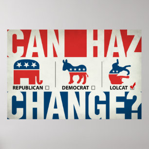 Republican, Democraat, LolCat Poster