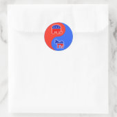 Republican/Democraat Yin/Yang Ronde Sticker (Tas)