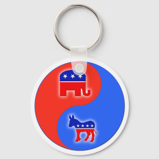Republican/Democraat Yin/Yang Sleutelhanger (Voorkant)