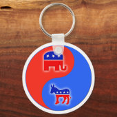 Republican/Democraat Yin/Yang Sleutelhanger (Voorkant)