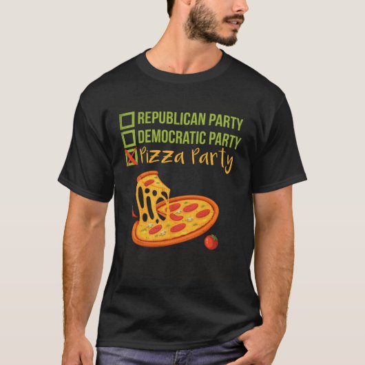Republican Democratic vs Pizza Party   Pizza T-shirt (Voorkant)