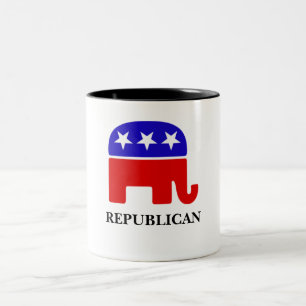 Republican Elephant aanpassen Tweekleurige Koffiemok