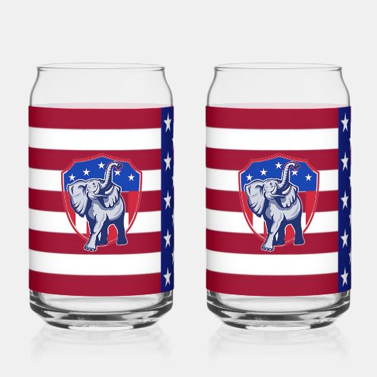 Republican Elephant Blikvorm Glas (Voorkant)