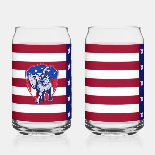 Republican Elephant Blikvorm Glas (Achterkant)