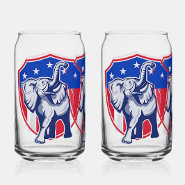 Republican Elephant Blikvorm Glas