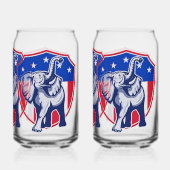 Republican Elephant Blikvorm Glas (Achterkant)