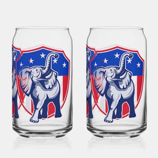 Republican Elephant Blikvorm Glas (Achterkant)