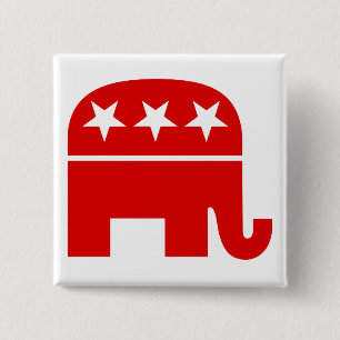 Republican Elephant Button