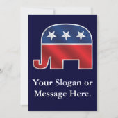 Republican Elephant Custom Invitation Kaart (Voorkant)