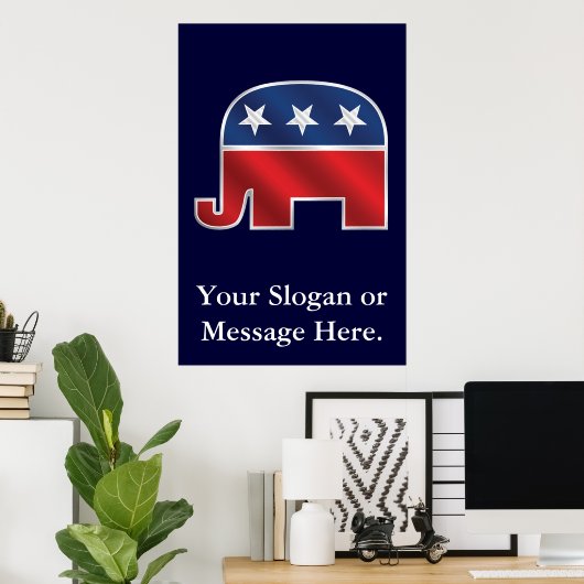 Republican Elephant Custom Poster (Thuiskantoor)