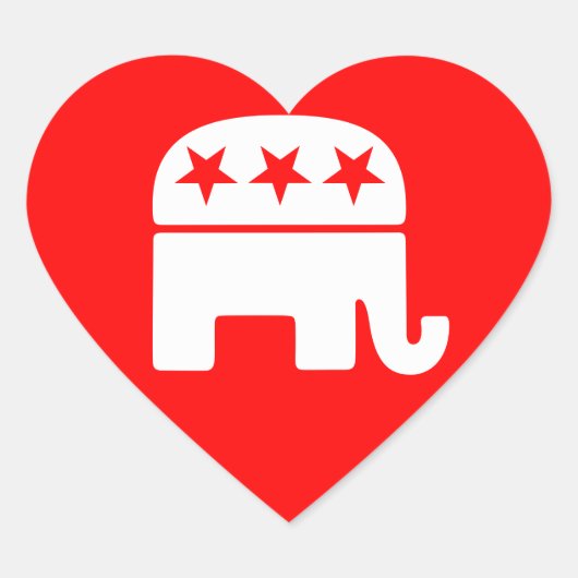 Republican Elephant Heart Sticker (Voorkant)