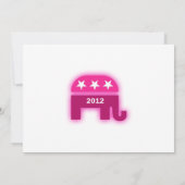 Republican Elephant Invitation Kaart (Achterkant)