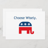 Republican Elephant Invitation Kaart (Voorkant / Achterkant)