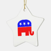 Republican Elephant Keramisch Ornament (Links)